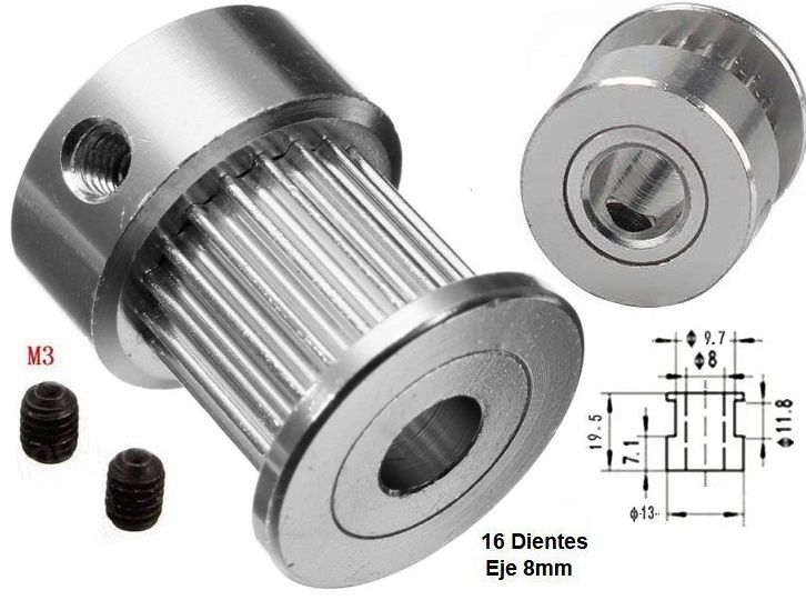 Poleas dentada-16-10mm